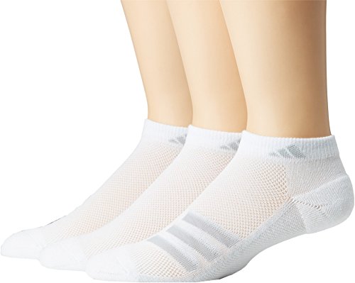 adidas Men's Superlite Stripe Low Cut Socks (3-Pair), White/Clear Grey/Clear Onix, Large