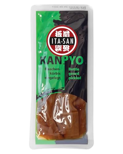 ITA-SAN Flaschenkürbis Kanpyo, eingelegter Flaschen-Kürbis süß-sauer, authentisch japanisch kochen, ideal für Sushi oder als Snack, vegan, halal, 1 x 100 g