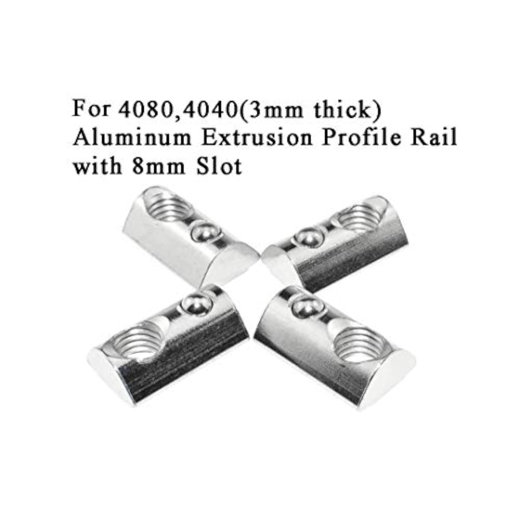 Binzzo 4040 Series M8 T Slot Nuts Roll-in Spring Ball Loaded Elastic 12 Pack