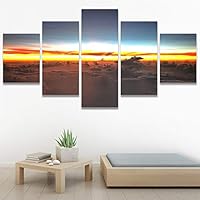 SIGNWIN 5 Panel Canvas Wall Art Colors of The Sky for Home Decorations Ready to Hang - 60
