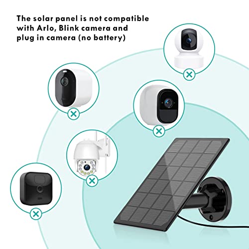 Solar Panel For Wireless Outdoor Security Camera Compatible With Dc 5V Rechargeable Battary Powered Surveillance Cam, Continuous Solar Power For Camera(No Camera) #TOP2