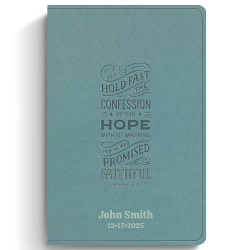 Image of Personalized ESV Large Print Bible for Adults, Name Engraved, Standard Size | Customize Your Aqua Faux Leather Bible Your Way, 2-Column Layout, Lay-Flat Binding, Thin Paper, Christian Gift