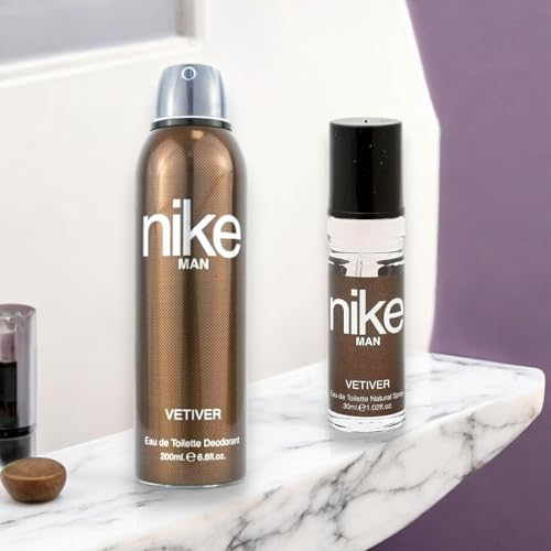 Image of Nike Vetiver Combo for Men: 200ml Deodorant + 30ml Eau de Toilette (EDT) - Long-Lasting Freshness and Sophistication