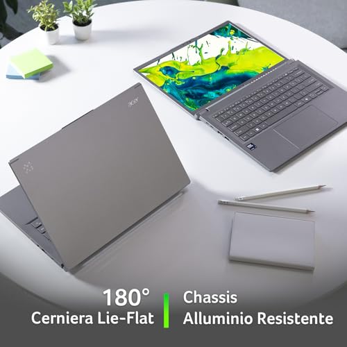 Aspire 14 AI Laptop | Display 14” WUXGA OLED | Intel Core Ultra 7-256V | 16 GB RAM | 512 GB SSD | Copilot+ PC | Windows 11 | QWERTY | PC Portatile IA, 14" - Notebook - Immagine 3