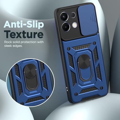 Image of Luxe Back Cover for Oppo K13 Turbo 5G / Oppo K13 Turbo Pro 5G | D10 Tough Armor Case | Sliding Camera Shield | 360 Protection | Kickstand Ring Holder | Military-Grade Bumper Case