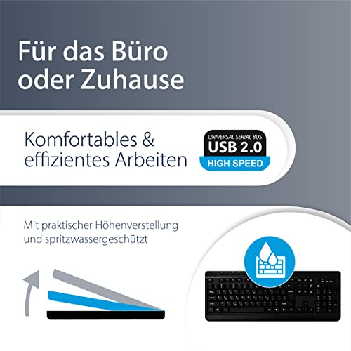 Clavier PC avec port USB MediaRange résistant aux éclaboussures et réglable