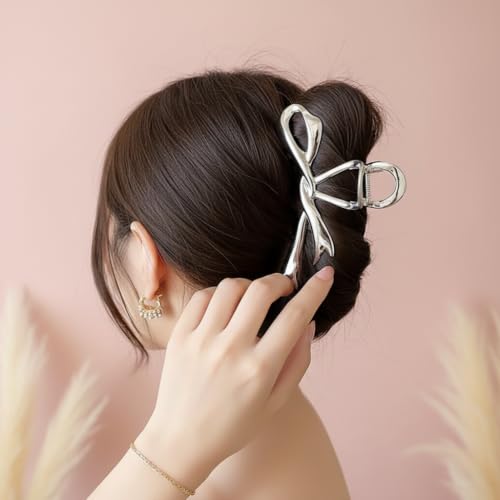 Pinzas de cabello plateadas de metal para cabello grueso miniatura 5