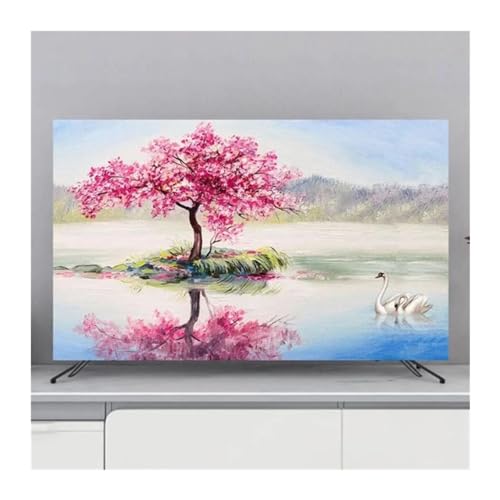 Housse de protection TV haut de gamme motif floral 118x70 cm