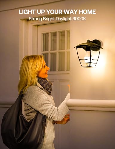Dusk to Dawn Warm White LED Outdoor Light Bulbs, 3000K, 13W (100W Equivalent), 1500LM, Auto-On/Off Sensor - 4 Pack