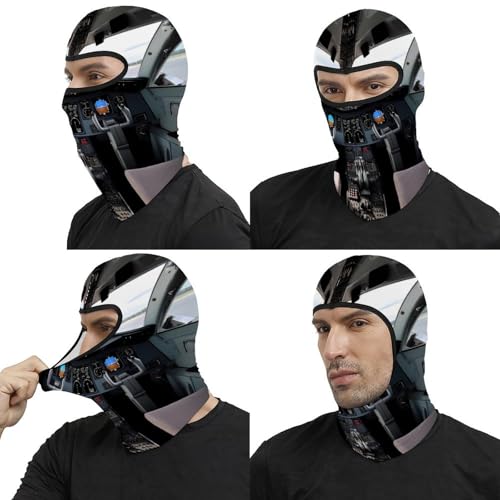 Pasamontaña térmico para hombre y mujer, máscara facial con estampado de cabina de avión, ideal para esquí, motocicleta y clima frío miniatura 5