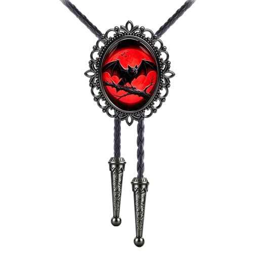 Image of Jeilwiy Bolo Tie for Men Western Cowboy Gothic Bolo Tie Necklace Halloween