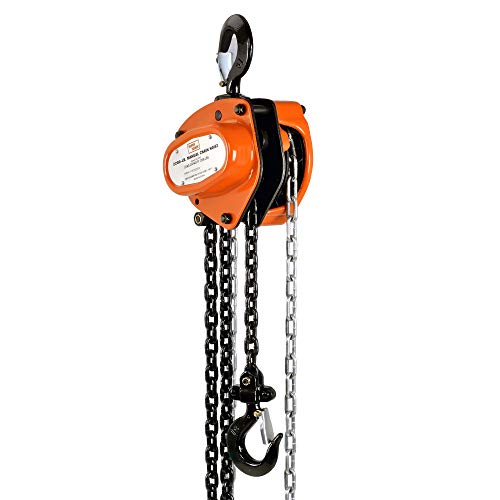 SuperHandy Manual Chain Block Hoist Come Along 1 TON 2200LBS Capacity 10FT Lift