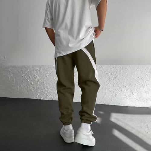 Mens Sweatpants with Pockets Side Striped Casual Straight Leg Pants Fall Loose Fit Elastic3
