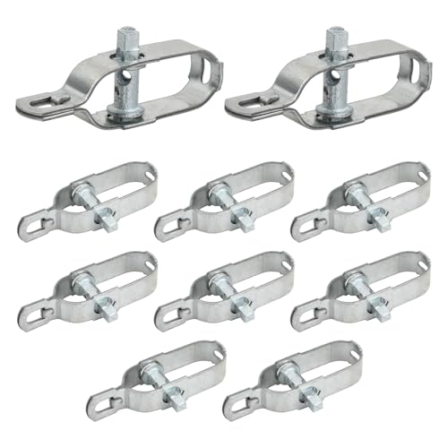 10 Stück Farm Drahtspanner, Verzinkter Drahtspanner, Spanner für Drahtzäune, Zaunspanner für Obstplantagen, Bauernhöfe, Gewächshäuser, Wäscheleine, Länge 90mm