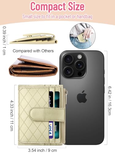 Women's Wallet Built-in Anti-Loss Tracker, RFID Blocking Small Compact Card Holder Wallet for Women Luxury Soft PU Leather Bifold Pocket Wallet Ladies Mini Purse with Zipper Coin Pocket + ID Window4