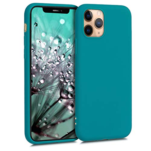 kwmobile TPU Silicone Case Compatible with Apple iPhone 11 Pro - Soft Flexible Protective Phone Cover - Teal Matte