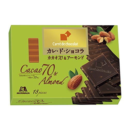 森永製菓 カレ・ド・ショコラ<カカオ70&アーモンド> 18枚 ×6箱 森永製菓 カレ・ド・ショコラ<カカオ70&アーモンド> 18枚 ×6箱