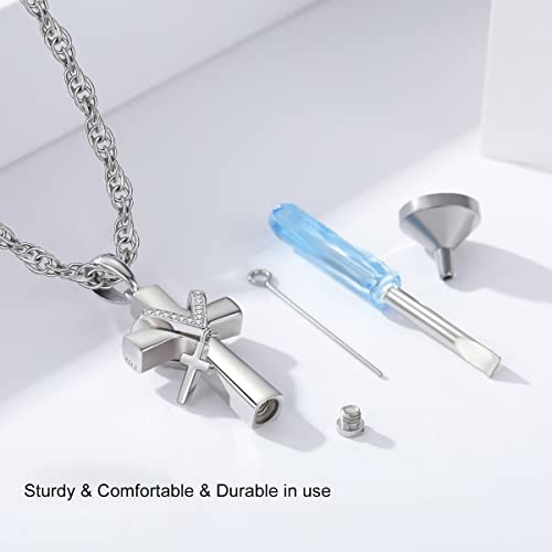 Eusense Cremation Jewelry for Ashes Urn Necklace to Put Ashes In 925 Sterling Silver Memorial Pendant Urn Necklaces for Ashes Necklace for Women Men4