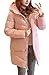 Damska kurtka puchowa na jesień i zimę, elegancki płaszcz puchowy z kapturem Thermo Coat Young Fashion Casual Locker Chic, Rosa, L
