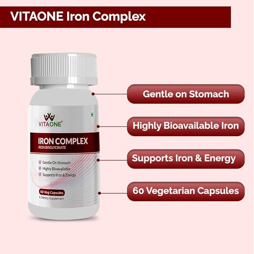 Image of Iron Complex 60 Veg Capsules | Gentle on Stomach and Easy to Absorb | Veg Iron Tablets for Women & Men