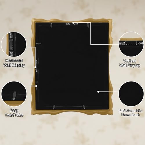 Image of 11x14 Gold Frame Vintage Picture Frame Victorian Ornate Gothic | Real Glass, Matted to 8x10 or 11 x 14 Photos, Wall Hanging