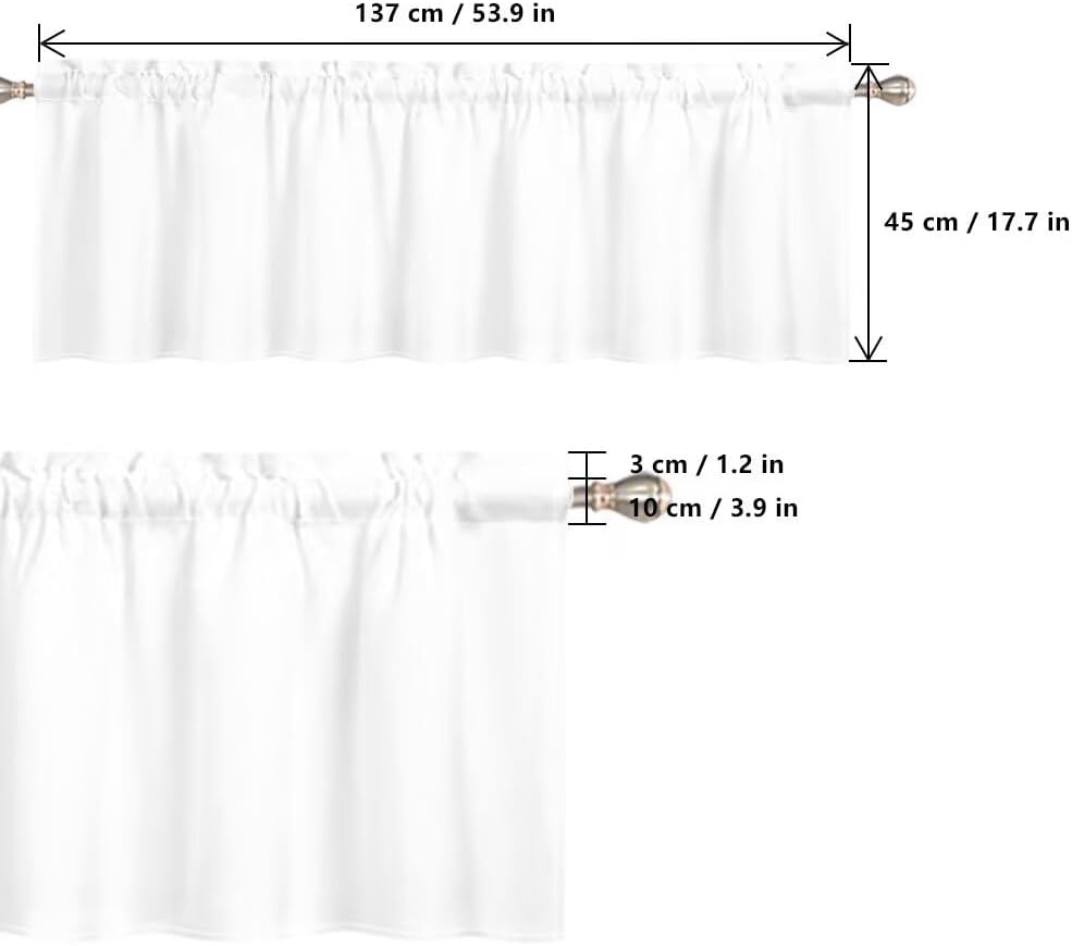 Cozeyat Red Bats Curtain Valances, Halloween Kitchen Windows Valances, Rod Pocket Short Window Treatment Light Filtering Decor Valances for Kitchen Living Room Bedroom Windows - 54"x18" image 4