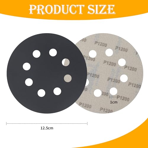 Miniatura 2 de 86 Piezas Discos De Lija De 125mm Reduciones De 8 Agujeros, 7000 3000 2500 1200 1000 800 600 400 140 150 60, Papel De Molienda Redonda Para Amoladoras Excitadoras De Metal Laca De Metal