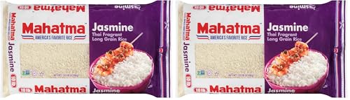 Image of Mahatma Jasmine Rice, 160-Ounce Bag of Rice, Thai, Indian, or Cambodian Fragrant Flavored Rice, Stovetop or Microwave Rice (Pack of 2), White