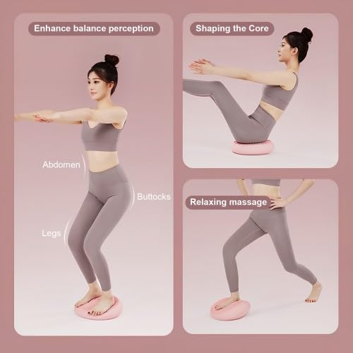 FSYBB71G Coussin d'équilibre FFitness Coussin proprioceptif améliore la stabilité et l'équilibre, gonflable, en PVC anti-éclatement | Fitness à domicile Yoga Pilates Rééducation (Gris FSYBB71G Coussin d'équilibre FFitness Coussin proprioceptif améliore la stabilité et l'équilibre, gonflable, en PVC anti-éclatement | Fitness à domicile Yoga Pilates Rééducation (Gris