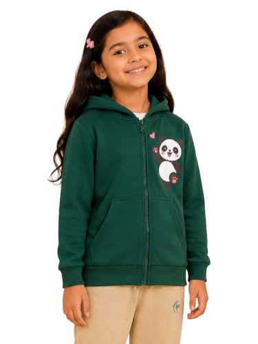 Image of Unisex Kids Solid Full Sleeve Zip Front Open Hooded Sweatshirt