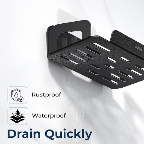 Image of Plantex Self Adhesive Soap Dish for Bathroom /Stainless Steel Soap Holder for Washbasin /Soap Stand Without Drill /Bathroom Accessories - Black