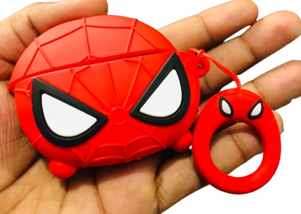 Image of for Airpods Pro 2019 Pouch Case Cover Headphones Soft Silicone Cartoon Character Cover with Keychain, 360-degree Protection (Spider Man)