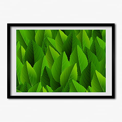 Cadre photo MDF 70x50 cm Tulup avec affiche de feuilles vertes pour déco moderne
