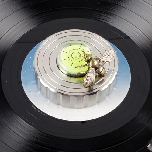 Rockhouse Adjustable Turntable Record Weight Stabilizer, 690g LP Disc Stabilizer with Bubble Level...