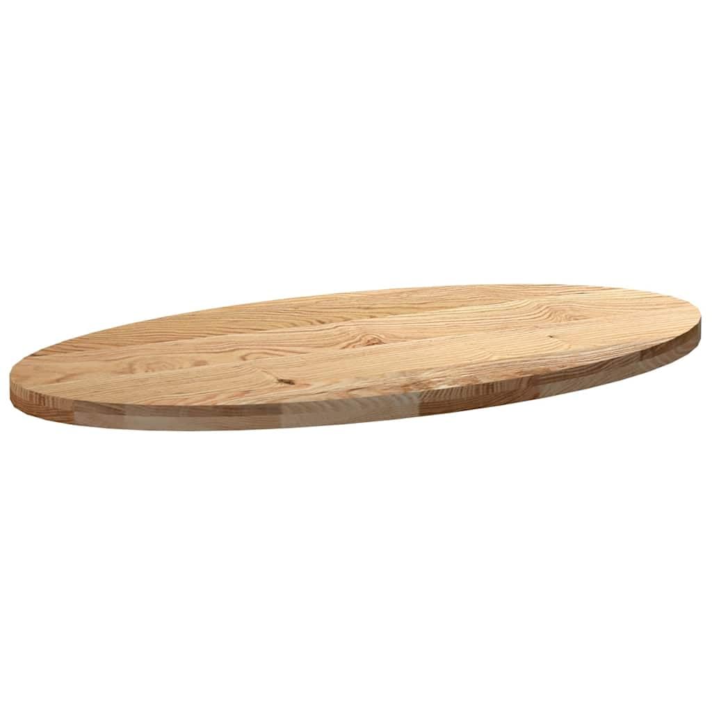 Tischplatte Massivholz Eiche 120x60x4 cm Oval Arbeitsplatte Holzplatte Robustes Möbel Brett für Küche Büro Wohnzimmer DIY Ersatz Zubehör zum Bauen und Renovieren
