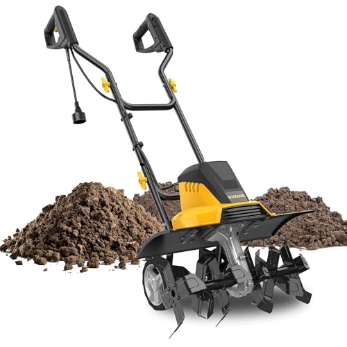 EVEAGE 18-Inch 13.5AMP Rototiller for Garden Corded Electric Tiller Machine 4'' - 8'' Farm Tilling...