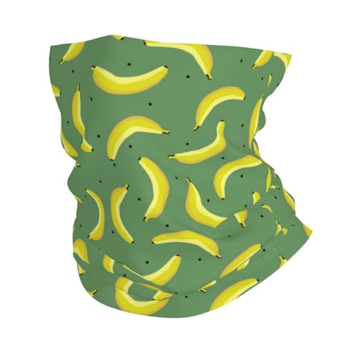 TZTTZT - Polainas amarillas para el cuello de plátanos maduros para hombres y mujeres, bufanda para la cabeza, máscara para el cuello, pasamontañas