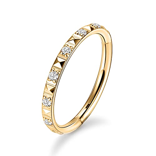 AROWRO Cartilage Earrings for Women Men Nose Rings Hoops Conch Piercing Jewelry Helix Hoop Daith Rook Tragus Surgical Steel Clicker with Cubic zirconia Gold 16G
