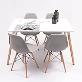 ✔️ SILLAS TOWER: Las 4 sillas Tower en color GRIS MEDIO, son elegantes, cómodas y ergonómicas. Su asiento de polipropileno se adapta a las formas de tu cuerpo, y la ligereza de sus patas en madera de haya se refuerza con unas barras de metal negro entrelazadas, inspiradas en las formas de la famosa Torre Eiffel de París