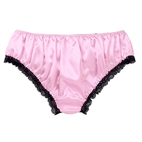 Loloda Mens Sissy Panties Satin Frilly Cheeky Knickers Bloomer Briefs Crossdress Lingerie Underwear - Image 3