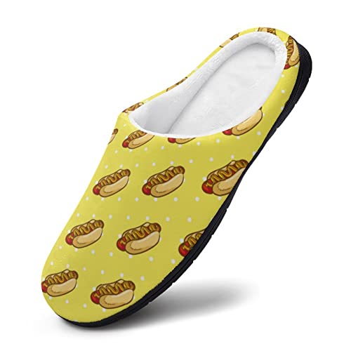 Hotdog Pattern Women's House Slippers Warm Cotton Anti-Slip Slippers Home Shoes Indoor Outdoor 9-10?40-41?