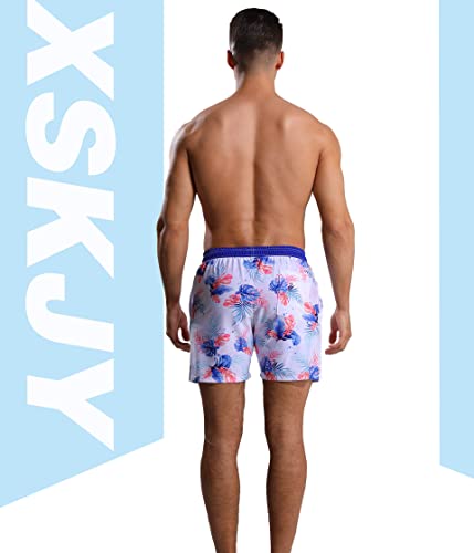Mens Swim Trunks with Compression Liner 5.5" Inch Inseam Swim Trunks Quick Dry Surfing Summer Beach Shorts4