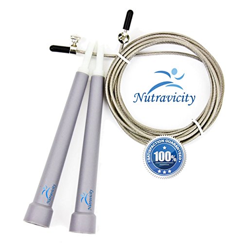 Nutravicity Jump Rope Speed Cable Adjustable Best for Crossfit Training, Boxing, MMA, Double