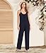 Aedvoouer Womens Jumpsuits Overalls Summer Casual Sleeveless Loose Wide Leg Adjustable Straps Rompers with Pockets,S,ZZV-Dark Blue