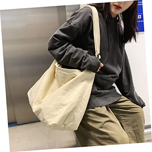 Sac bandoulière en toile femme grand format blanc pour la plage et les voyages - 2