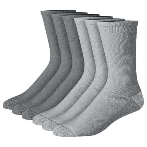 Hanes Men's Max Cushioned Crew Socks 6-Pack Cover