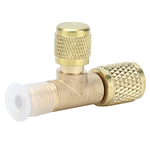 Adaptador de válvula de escape para aire acondicionado y refrigeración, 1/4 SAE, para R22, R12, R134, con material de latón, instalación sencilla miniatura 1