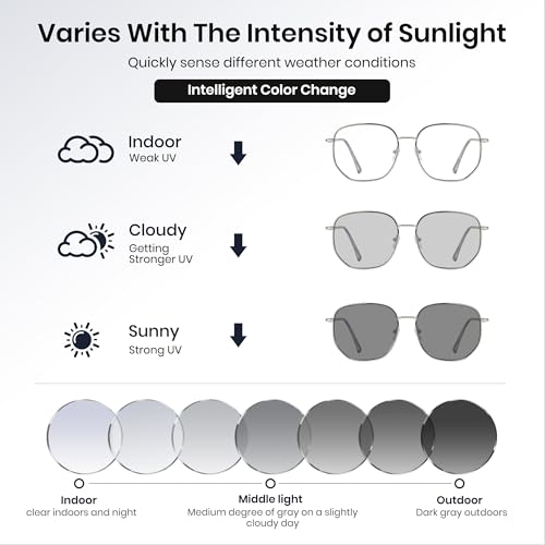 Image of Cyxus Photochromic Blue Light Glasses for Men Women Computer Glasses UV Protection Glasses 8261