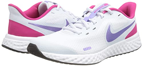 Nike Stroke Running Shoe, Football Grey Purple Pulse Fireberry White, 6.5 US Unisex Big Kid