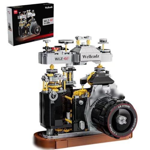 Ideas SLR Vintage Kamera Bausteine, 1027 Klemmbausteine Retro Camera Modell Bausatz Spielzeug , Welleadz WLZ-6F, Kreativ Kamera Bausteine für Erwachsene und Jugendliche, Kompatible with Lgo Ideas